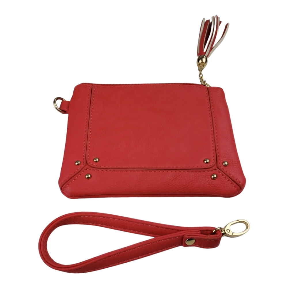 Charming Charlie Wristlet/Clutch in Coral OS Detachable Wrist Strap